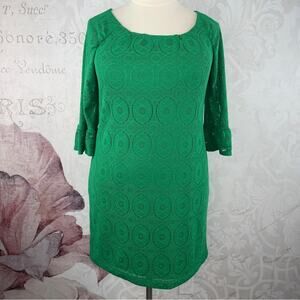 Chris McLaughlin green lace shift dress Size 18 Like new